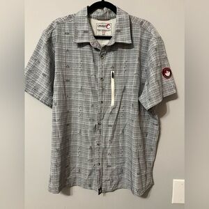 Canada WeatherGear Gray Novelty Print Men's Shirt size XL